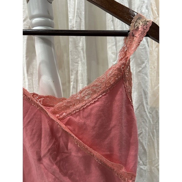 VTG Jones New York 90s Y2K Babydoll Lace Trim Cami Top Small Pink Fairy Coquette - Picture 3 of 7
